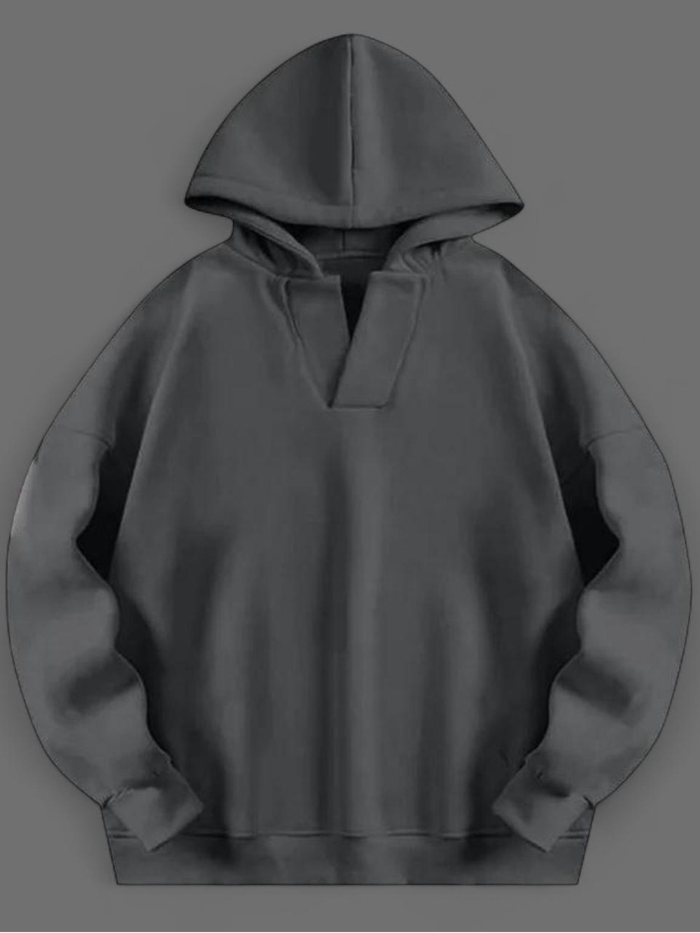Men's Gray Hooded Pullover Sweatshirt